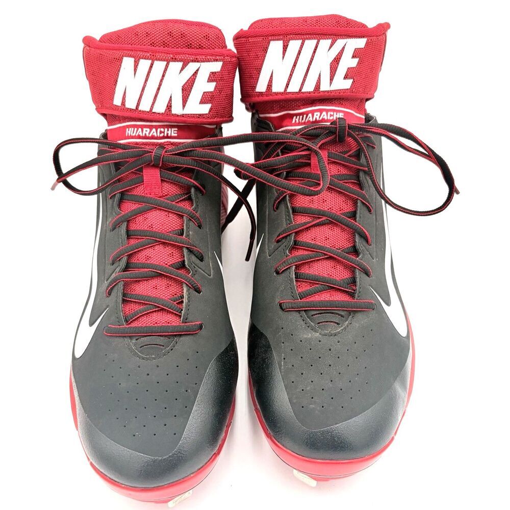 Nike Huarache Baseball Cleats Mens Size 14 Red Black Metal Spikes New